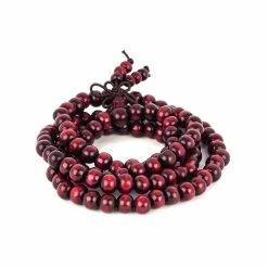 Jean Claude Spiritual Red Wood Multi Wrap Bracelet Men Bracelets