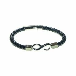 Jean Claude Dell Arte Stainless Steel Leather Bracelet Men Bracelets