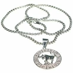 Jean Claude Dell Arte Stainless Steel Taurus Pendant Necklace Women Necklaces