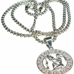 Jean Claude Dell Arte Stainless Steel Aquarius Pendant Necklace Women Necklaces