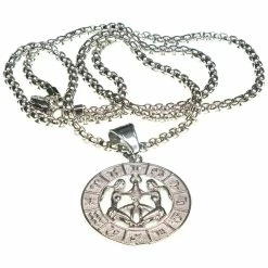 Jean Claude Dell Arte Stainless Steel Gemini Pendant Necklace Women Necklaces